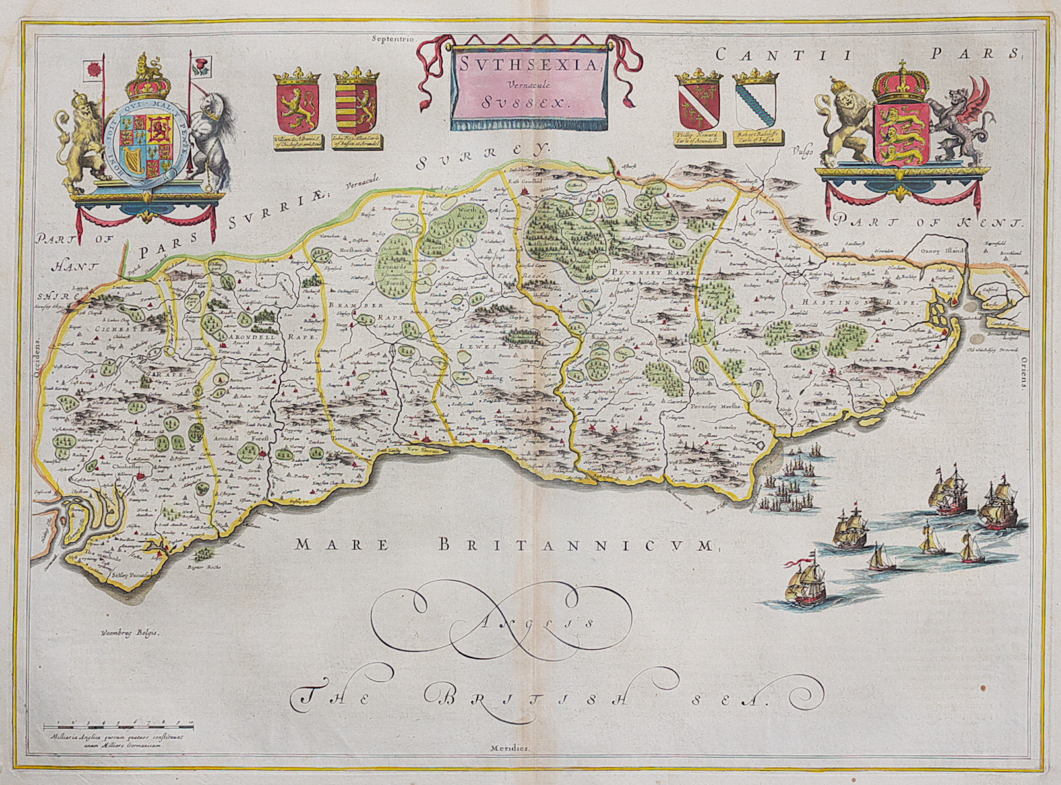 Blaeu S Map Of Sussex Michael Jennings Antique Maps And Prints | My XXX ...