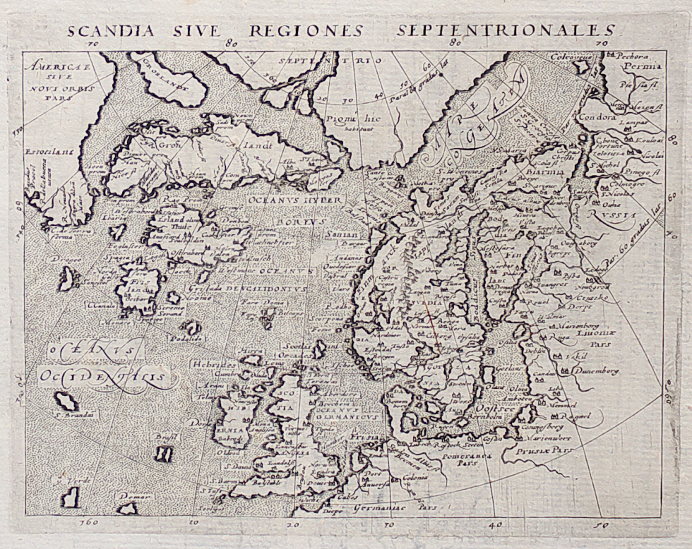 MAGINI'S MAP OF THE NORTH ATLANTIC 1597 || Michael Jennings Antique ...