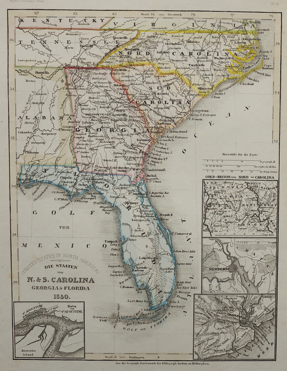 FLORIDA THE CAROLINAS || Michael Jennings Antique Maps and Prints