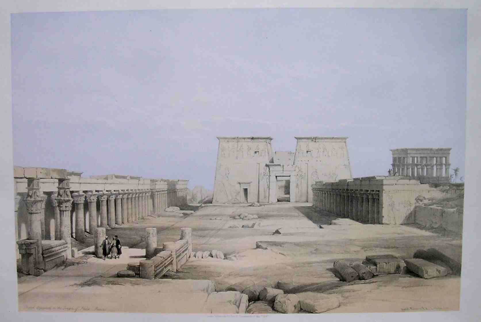 GRAND APPROACH TO THE TEMPLE OF PHILAE || Michael Jennings Antique Maps ...
